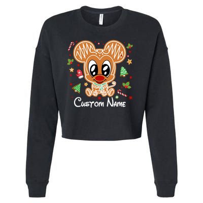 Personalized Custom Name Cute Mouse Family Christmas Cropped Pullover Crew