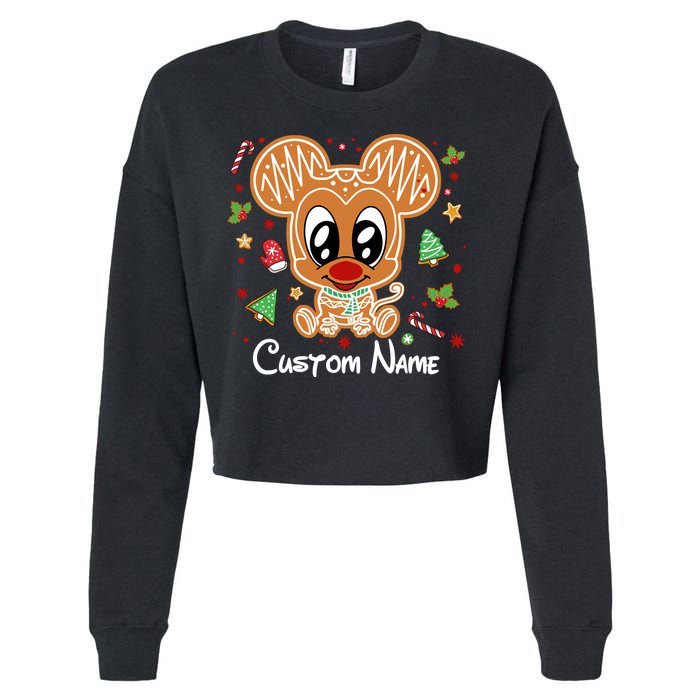 Personalized Custom Name Cute Mouse Family Christmas Cropped Pullover Crew