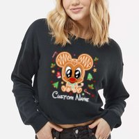 Personalized Custom Name Cute Mouse Family Christmas Cropped Pullover Crew