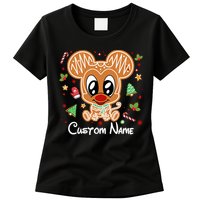 Personalized Custom Name Cute Mouse Family Christmas Womens T-Shirt