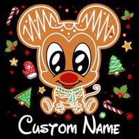 Personalized Custom Name Cute Mouse Family Christmas Womens T-Shirt