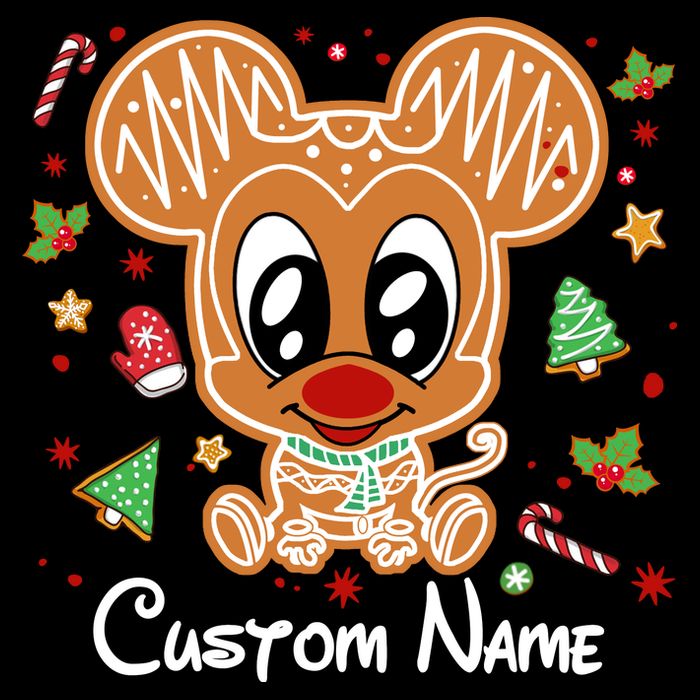 Personalized Custom Name Cute Mouse Family Christmas Short Acrylic Beanie