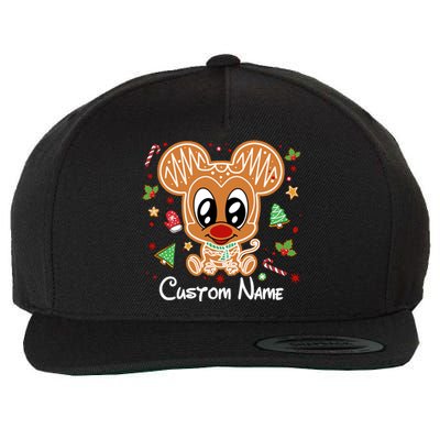 Personalized Custom Name Cute Mouse Family Christmas Wool Snapback Cap