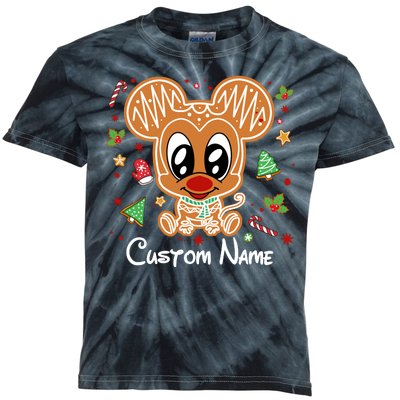 Personalized Custom Name Cute Mouse Family Christmas Kids Tie-Dye T-Shirt