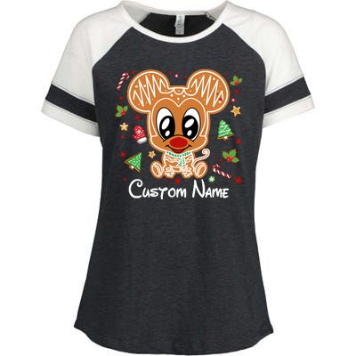 Personalized Custom Name Cute Mouse Family Christmas Enza Ladies Jersey Colorblock Tee