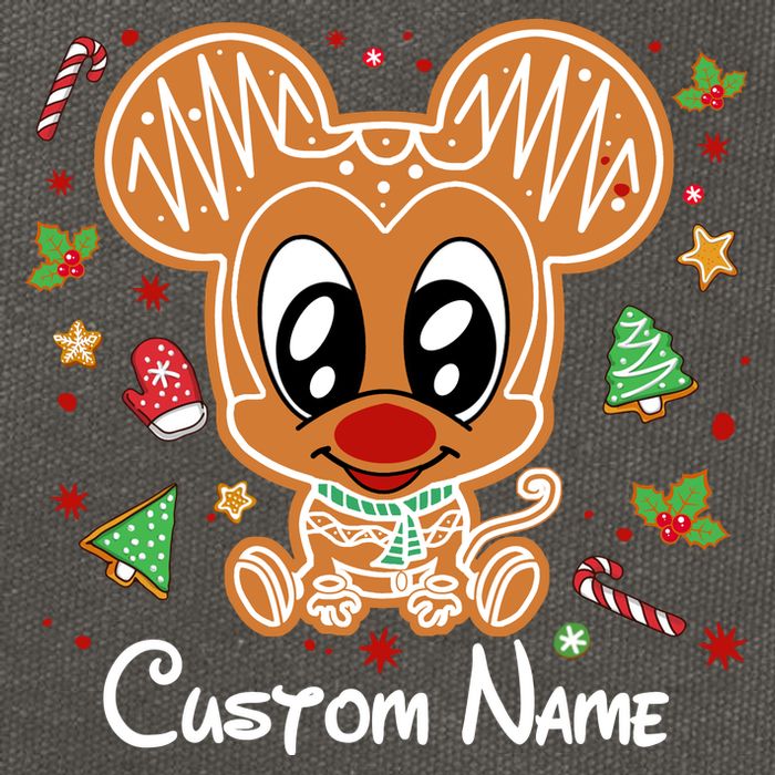 Personalized Custom Name Cute Mouse Family Christmas Cotton Canvas Backpack