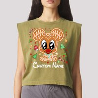 Personalized Custom Name Cute Mouse Family Christmas Garment-Dyed Women's Muscle Tee