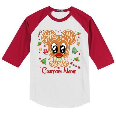 Personalized Custom Name Cute Mouse Family Christmas Kids Colorblock Raglan Jersey