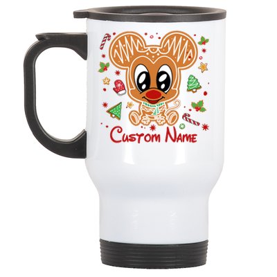 Personalized Custom Name Cute Mouse Family Christmas Stainless Steel Travel Mug