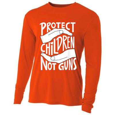 Protect Children Not Guns Orange Cooling Performance Long Sleeve Crew