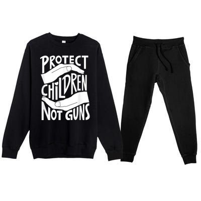 Protect Children Not Guns Orange Premium Crewneck Sweatsuit Set