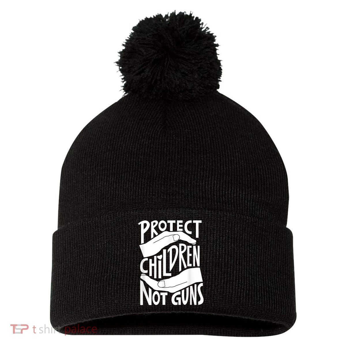 Protect Children Not Guns Orange Pom Pom 12in Knit Beanie