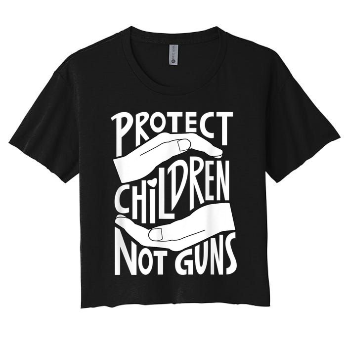 Protect Children Not Guns Orange Women's Crop Top Tee