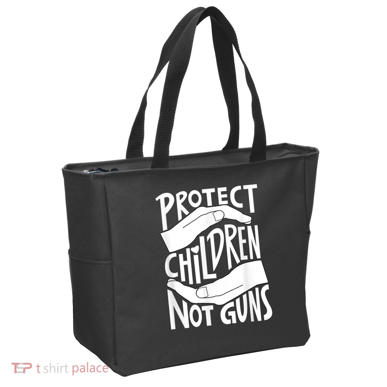 Protect Children Not Guns Orange Zip Tote Bag