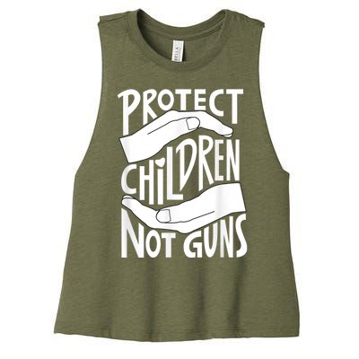 Protect Children Not Guns Orange Women's Racerback Cropped Tank