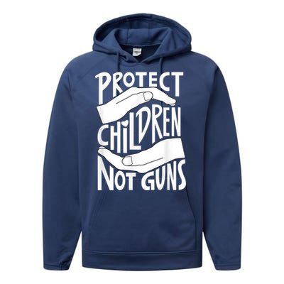 Protect Children Not Guns Orange Performance Fleece Hoodie