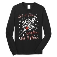 Phlebotomy Christmas Nurse Technician Medical Phleb Long Sleeve Shirt