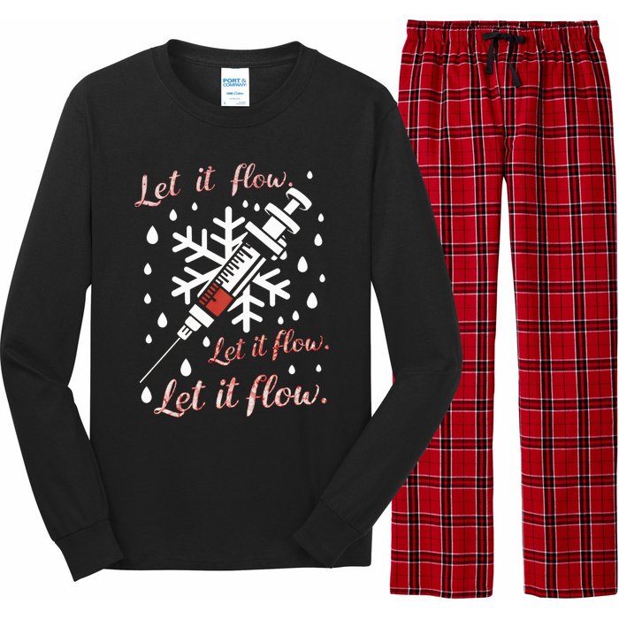 Phlebotomy Christmas Nurse Technician Medical Phleb Long Sleeve Pajama Set