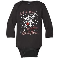 Phlebotomy Christmas Nurse Technician Medical Phleb Baby Long Sleeve Bodysuit