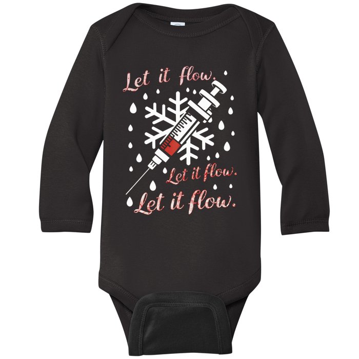 Phlebotomy Christmas Nurse Technician Medical Phleb Baby Long Sleeve Bodysuit