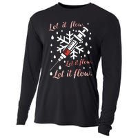 Phlebotomy Christmas Nurse Technician Medical Phleb Cooling Performance Long Sleeve Crew