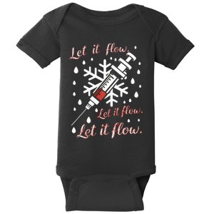 Phlebotomy Christmas Nurse Technician Medical Phleb Baby Bodysuit