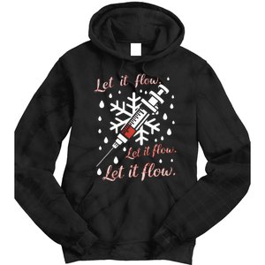 Phlebotomy Christmas Nurse Technician Medical Phleb Tie Dye Hoodie