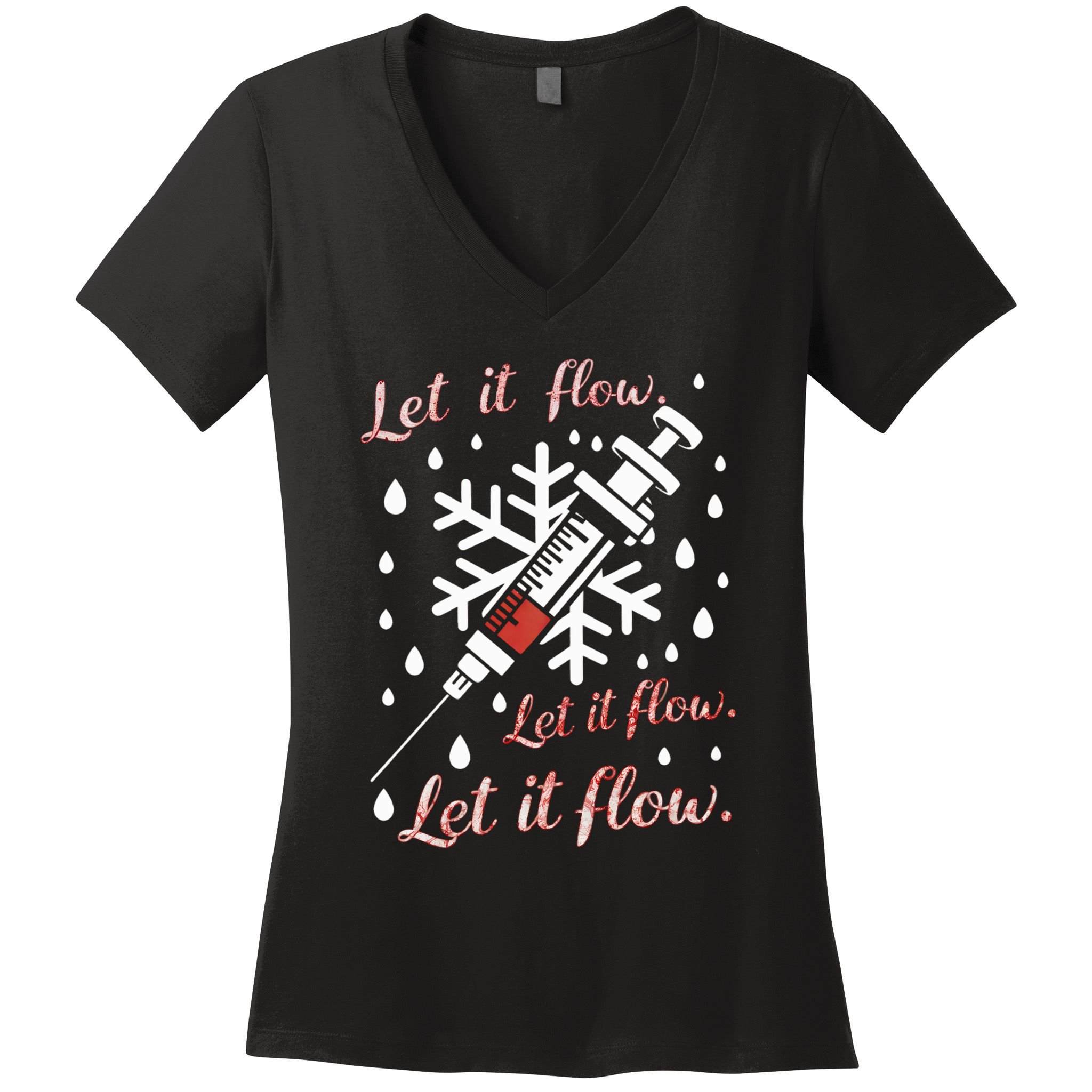Phlebotomy Christmas Nurse Technician Medical Phleb Women's V-Neck T-Shirt