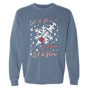 Phlebotomy Christmas Nurse Technician Medical Phleb Garment-Dyed Sweatshirt