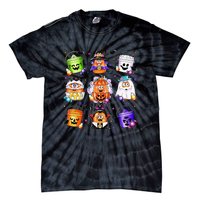 Pumpkin Chicken Nuggets Halloween 90s Vintage Tie-Dye T-Shirt