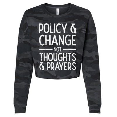 Policy Change Not Prayers Gun Violence Awareness Orange Cropped Pullover Crew