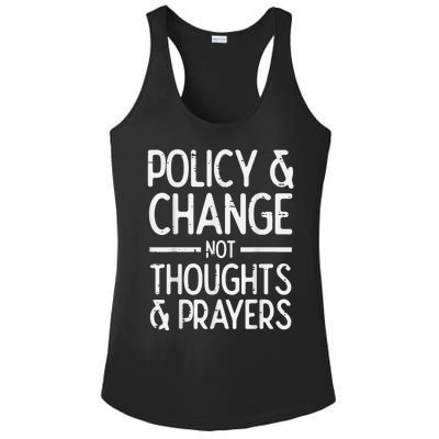 Policy Change Not Prayers Gun Violence Awareness Orange Ladies PosiCharge Competitor Racerback Tank