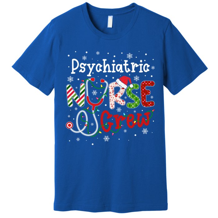 Psychiatric Christmas Nurse Crew Nursing Christmas Pattern Cool Gift Premium T-Shirt