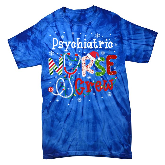 Psychiatric Christmas Nurse Crew Nursing Christmas Pattern Cool Gift Tie-Dye T-Shirt