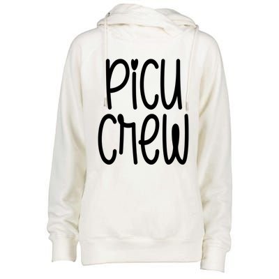 Picu Crew Nurse Nursing Pediatric Intensive Care Unit Rn Gift Womens Funnel Neck Pullover Hood