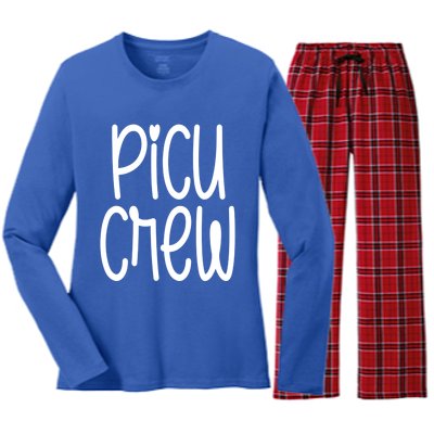 Picu Crew Nurse Nursing Pediatric Intensive Care Unit Rn Gift Women's Long Sleeve Flannel Pajama Set 