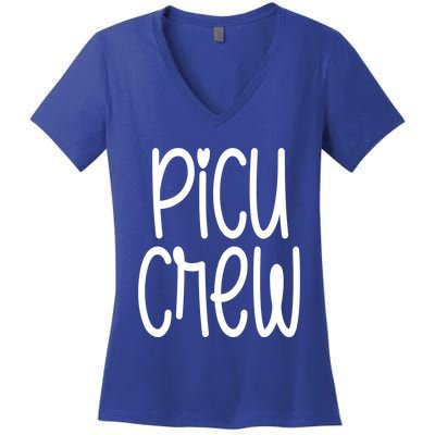 Picu Crew Nurse Nursing Pediatric Intensive Care Unit Rn Gift Women's V-Neck T-Shirt