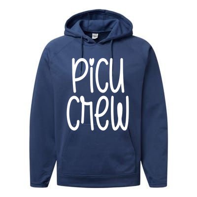 Picu Crew Nurse Nursing Pediatric Intensive Care Unit Rn Gift Performance Fleece Hoodie