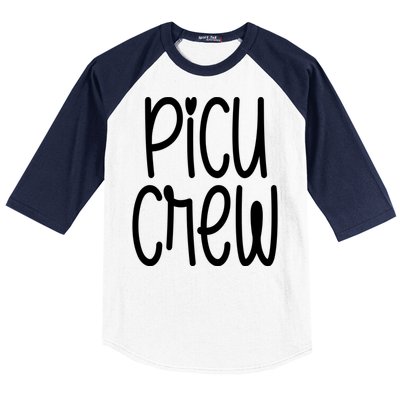 Picu Crew Nurse Nursing Pediatric Intensive Care Unit Rn Gift Baseball Sleeve Shirt