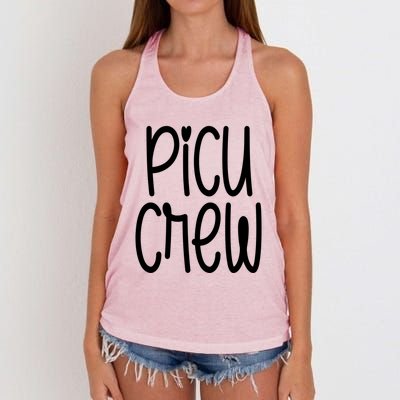 Picu Crew Nurse Nursing Pediatric Intensive Care Unit Rn Gift Women's Knotted Racerback Tank