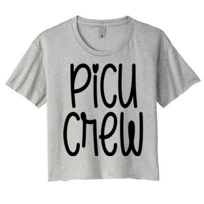 Picu Crew Nurse Nursing Pediatric Intensive Care Unit Rn Gift Women's Crop Top Tee