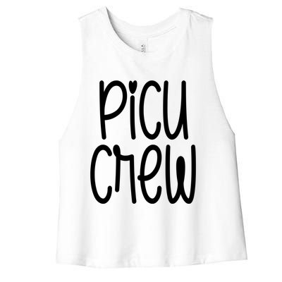 Picu Crew Nurse Nursing Pediatric Intensive Care Unit Rn Gift Women's Racerback Cropped Tank