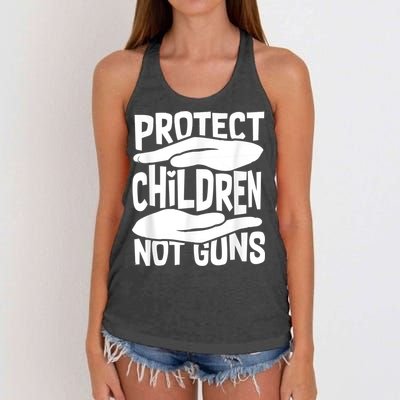 Protect Children Not Guns Wear Orange Enough Gun Violence Women's Knotted Racerback Tank