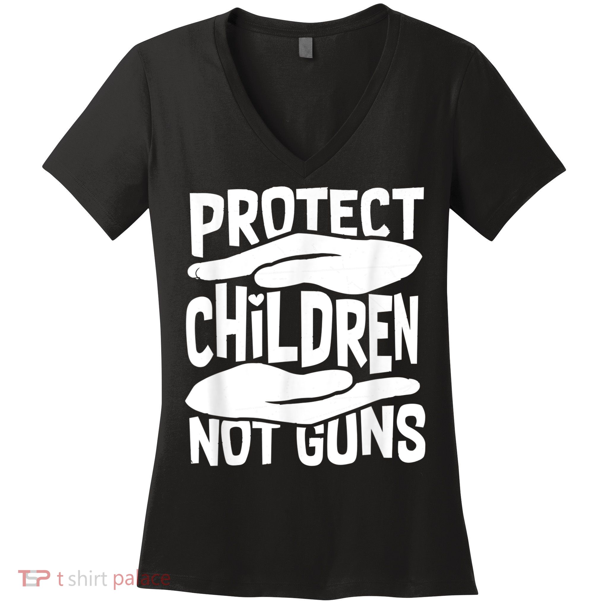 Protect Children Not Guns Wear Orange Enough Gun Violence Women's V-Neck T-Shirt
