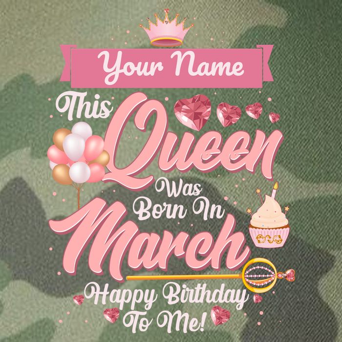 Personalized Custom Name This Queen Was Born In March Happy Birthday To Me Legacy Tie Dye Trucker Hat