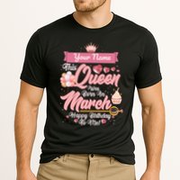 Personalized Custom Name This Queen Was Born In March Happy Birthday To Me Performance Shirt