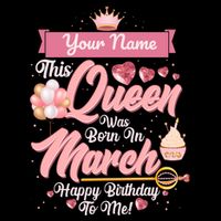 Personalized Custom Name This Queen Was Born In March Happy Birthday To Me 16 in Basic Backpack