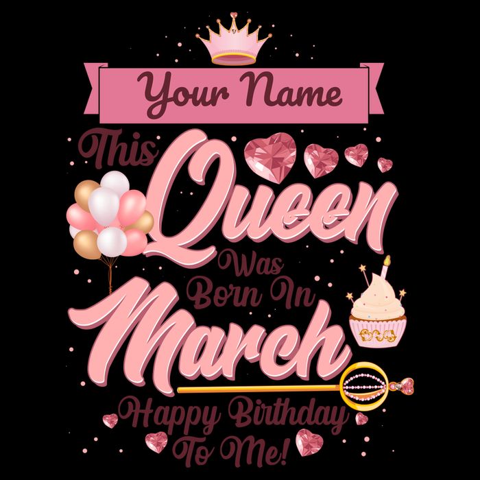 Personalized Custom Name This Queen Was Born In March Happy Birthday To Me 16oz Travel Tumbler