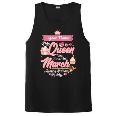 Personalized Custom Name This Queen Was Born In March Happy Birthday To Me PosiCharge Competitor Tank