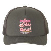 Personalized Custom Name This Queen Was Born In March Happy Birthday To Me Yupoong Adult 5-Panel Trucker Hat